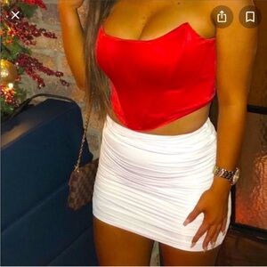 House of CB Red and White Top